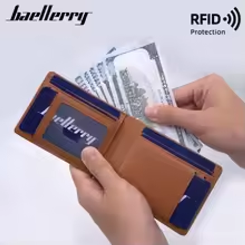 Fashion Rfid Blocking Men Wallet Credit Card Holder Pu Leather Money Clips for Men