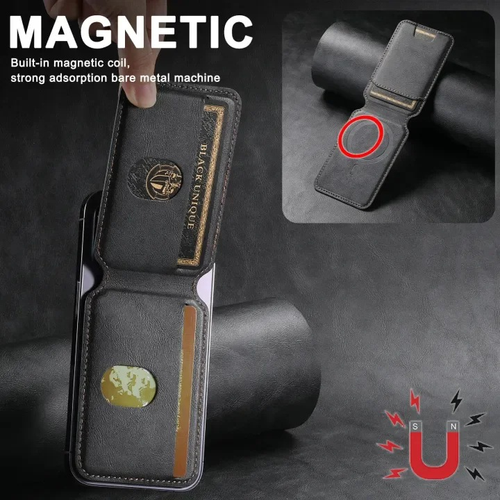 Luxury Leather Cellphone Magsafe Magnetic Card Holder For IPhone 11 12 13 14 15 16 17  Pro Max 15Plus Phone Bank ID Card Wallet Case