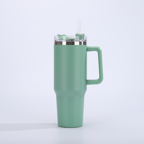 Stainless Steel Car Cup Large Capacity Water Cup with Handle and Straw Double-walled Insulated Travel Mug Holiday Gifts 40oz