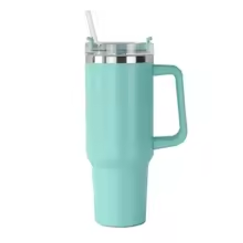 Stainless Steel Car Cup Large Capacity Water Cup with Handle and Straw Double-walled Insulated Travel Mug Holiday Gifts 40oz