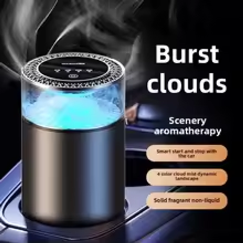 Upgraded Smart Car Air Freshener Aromatherapy Perfume Diffuser Rechargeable Cloud Mist With Sound Pickup Lamp Auto Interior