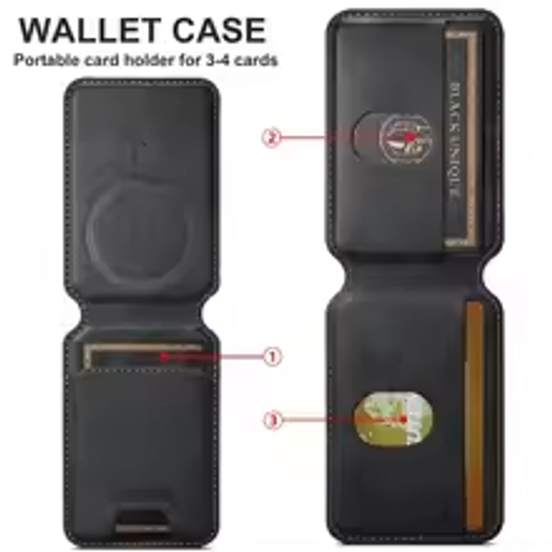 Luxury Leather Cellphone Magsafe Magnetic Card Holder For IPhone 11 12 13 14 15 16 17  Pro Max 15Plus Phone Bank ID Card Wallet Case