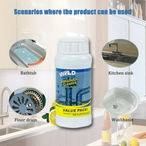 Wild Tornado Pipe Dredge Powerful Sink Cleaner Powder Fast Foaming for Kitchen Toilet Pipeline Quick Cleaning Tool