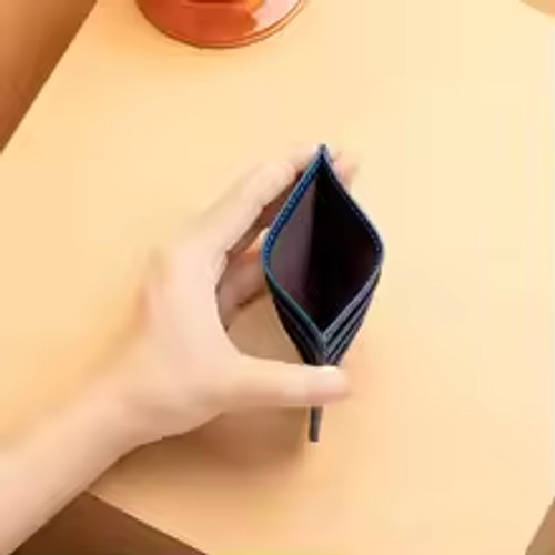 Ultra-Thin Leather Card Holder Woven Compact Driver's License Certificate Cover for Men And Women Business Card Bag