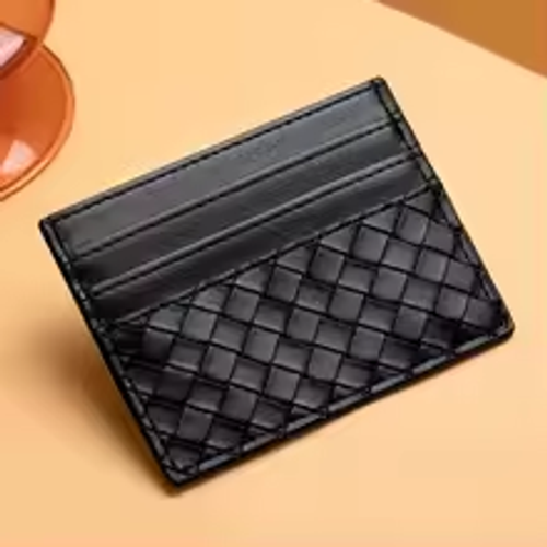 Ultra-Thin Leather Card Holder Woven Compact Driver's License Certificate Cover for Men And Women Business Card Bag