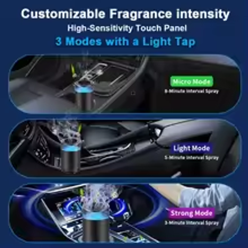 Upgraded Smart Car Air Freshener Aromatherapy Perfume Diffuser Rechargeable Cloud Mist With Sound Pickup Lamp Auto Interior