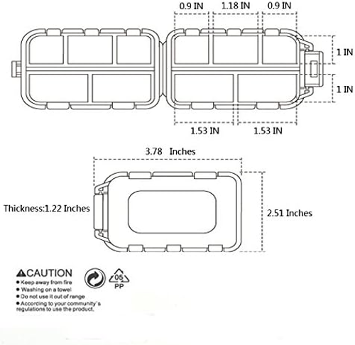 10 Grids Pill Cases Small Pill Organizer Box Weekly Travel Pill Organizer Portable Pocket Pill Case Holder Plastic Waterproof Container Box for Purse Pills Vitamin Fish Oil Daily Travel Use (2 Pieces)