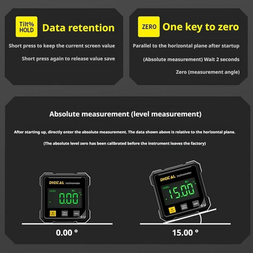 Digital Angle Finde, 2026 Upgraded 4-Side Magnetic Digital Angle Gauge, Cube Inclinometer with Backlight, Magnetic Electronic Level Angle Finder Tool Protractor Inclinometer Woodworking Tools