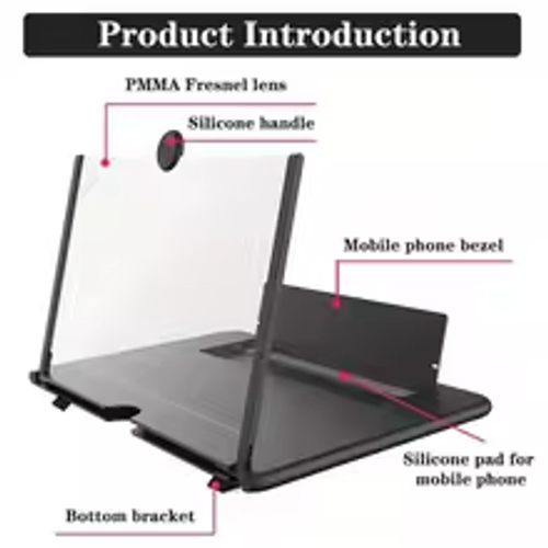 10Inch Phone Large Screen Amplifier 3D Magnifying Glass Holder HD Portable Mobile Phone Screen Video Magnifier Screen Bracket