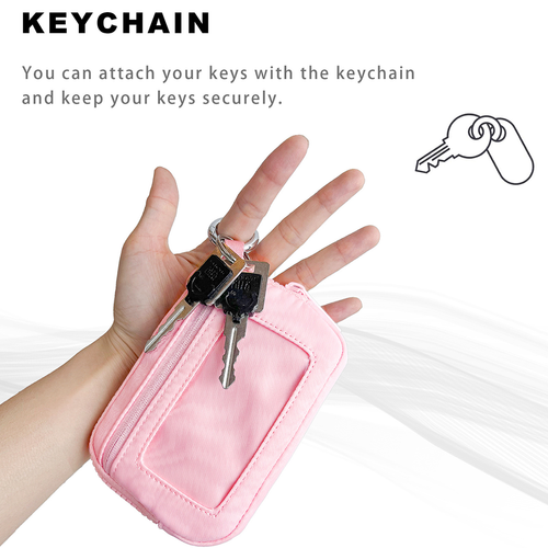 Women Cute Small Pouch Mini Wallet with Clear ID Window, Makeup Cosmetic Bag,Card Holder Bag for Purse,Toiletry Zipper Pouch