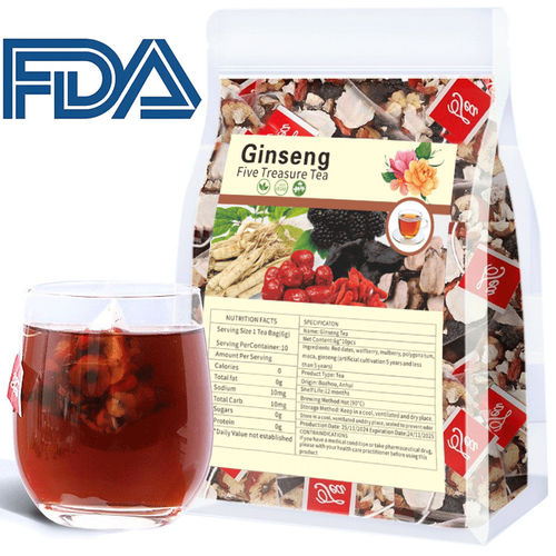20 bags of Ginseng Five Treasures Tea - Traditional Chinese herbal medicine, natural ingredients, nourishes kidney health