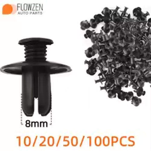 10-100PCS 8mm Door Rivet Plastic Clip Fasteners Black Cars Lined Cover Barbs Rivet Auto Fasteners Retainer Push Pin Clips