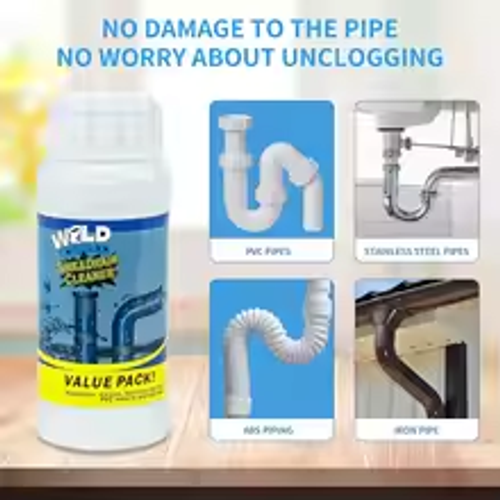 Wild Tornado Pipe Dredge Powerful Sink Cleaner Powder Fast Foaming for Kitchen Toilet Pipeline Quick Cleaning Tool