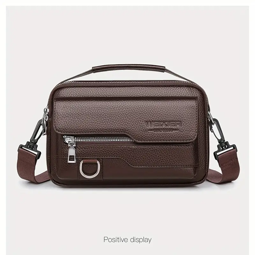 Brand Men's Crossbody Shoulder High Quality Tote Fashion Business Man Messenger Bags PU Leather Hand Bags Husband's Gift