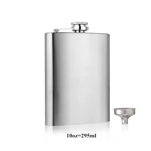 LMETJMA 4-10 oz Stainless Steel Hip Flask with Funnel Pocket Hip Flask Alcohol Whiskey Hip Flask Screw Cap