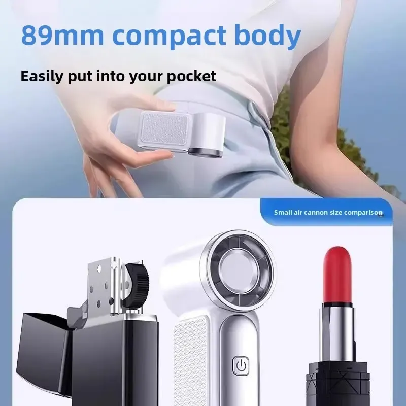 USB Rechargeable Mini Handheld Turbo Fan 100 Wind Speeds 8H Battery Life Ice Cold Wind Portable Pocket Fan for Outdoor Use