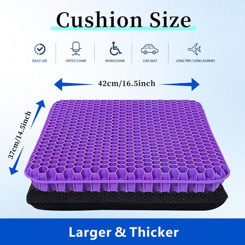 Cooling Gel Seat Cushion Breathable Honeycomb Design for Car Office Home and Long Trips