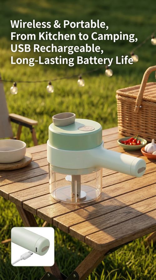 2 in 1 Handheld Electric Garlic Chopper Adjustable to Garlic Paste and Slice Moses Cordless Food Processor Suitable for Stir Frying cold dishes  Salting and Daily Cooking