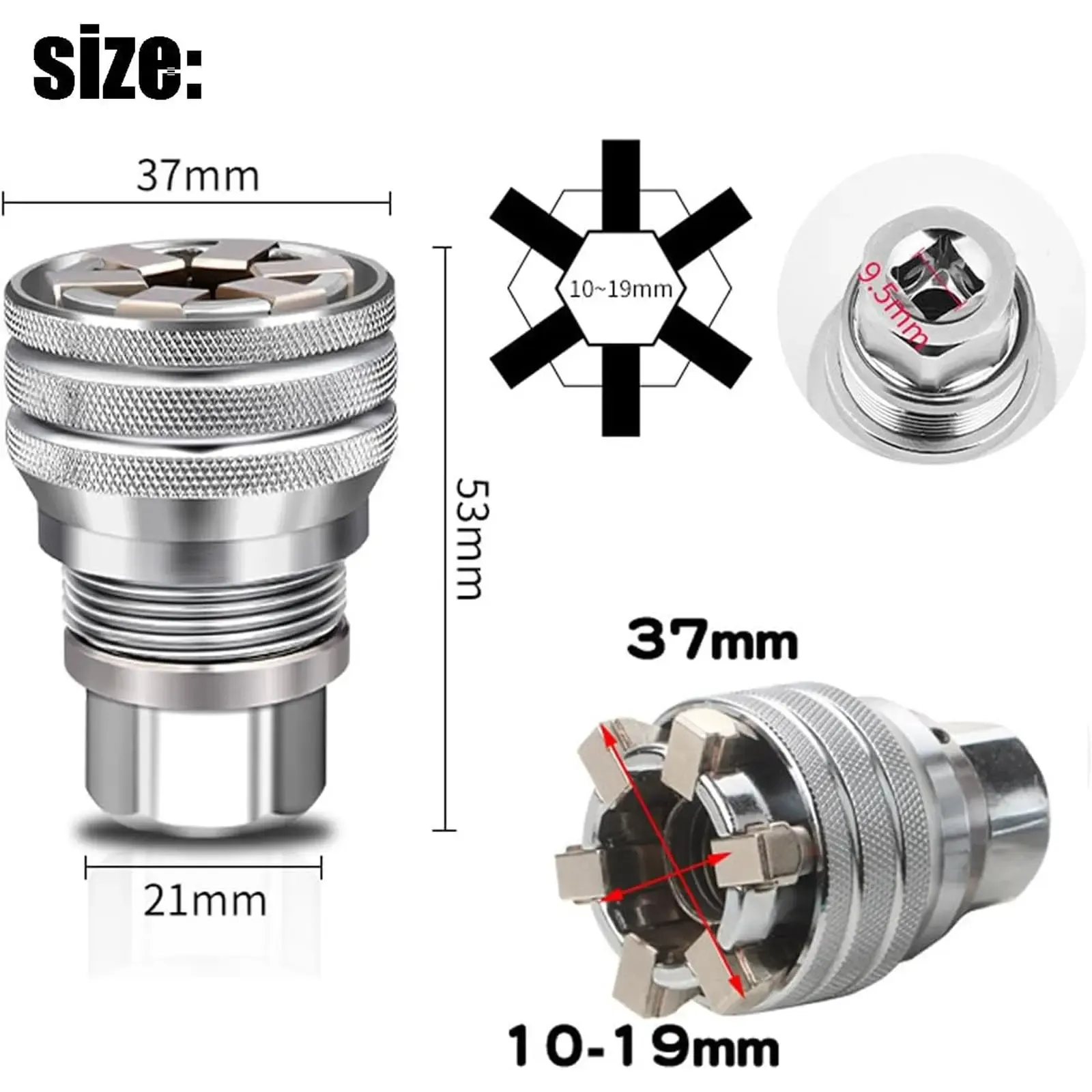 Universal Socket Wrench Tool Set with 3 8 Adapter for Drill and Ratchet