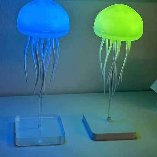 Smart Voice Control Jellyfish Lamp, Floating Ambient Night Light with RGB Gradient & Acrylic Base