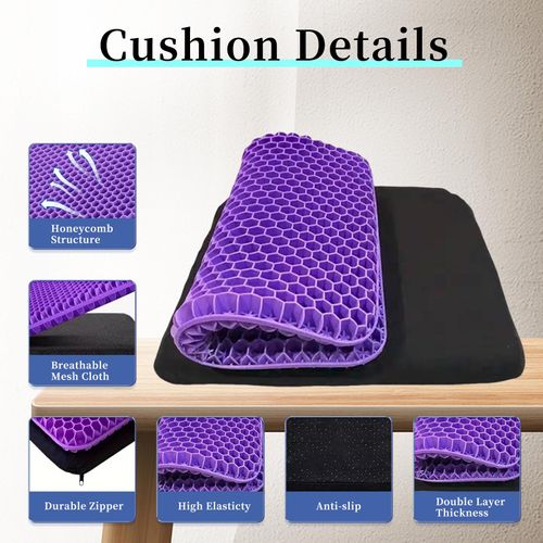 Cooling Gel Seat Cushion Breathable Honeycomb Design for Car Office Home and Long Trips