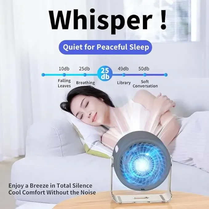Portable Cool Air Circulation Fan with 100 Speed Digital Display, Strong Wind, Quiet Operation for Desk and Bedroom Use