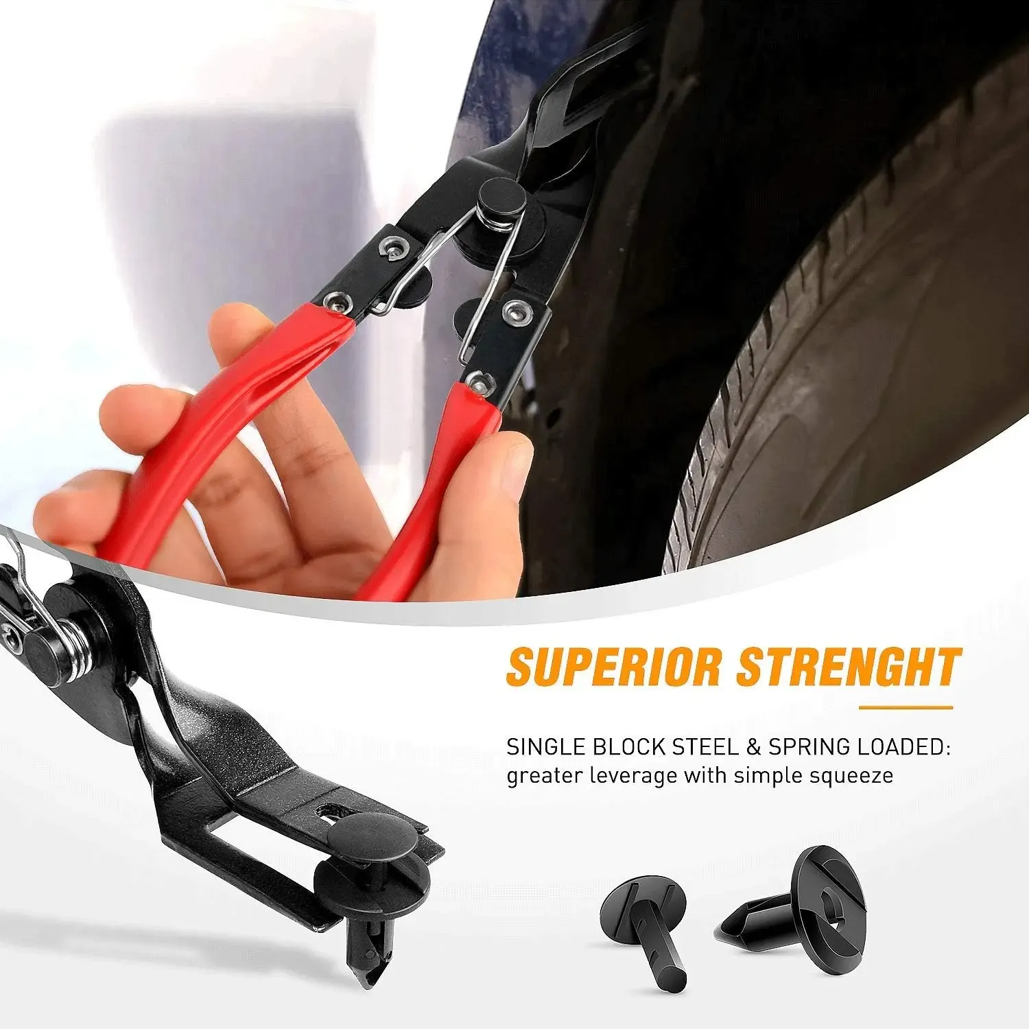 Heavy Duty Car Clip Pliers and Trim Removal Tool Set for Auto Body and Interior Fastener Removal