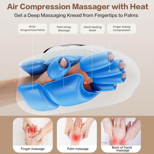 Therapeutic Hand Massager with 13 Airbags for Wrist & Palm Relief