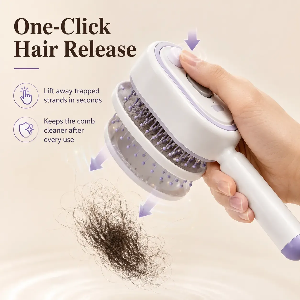 Electric Mist Detangling Brush with Self Cleaning Scalp Massager