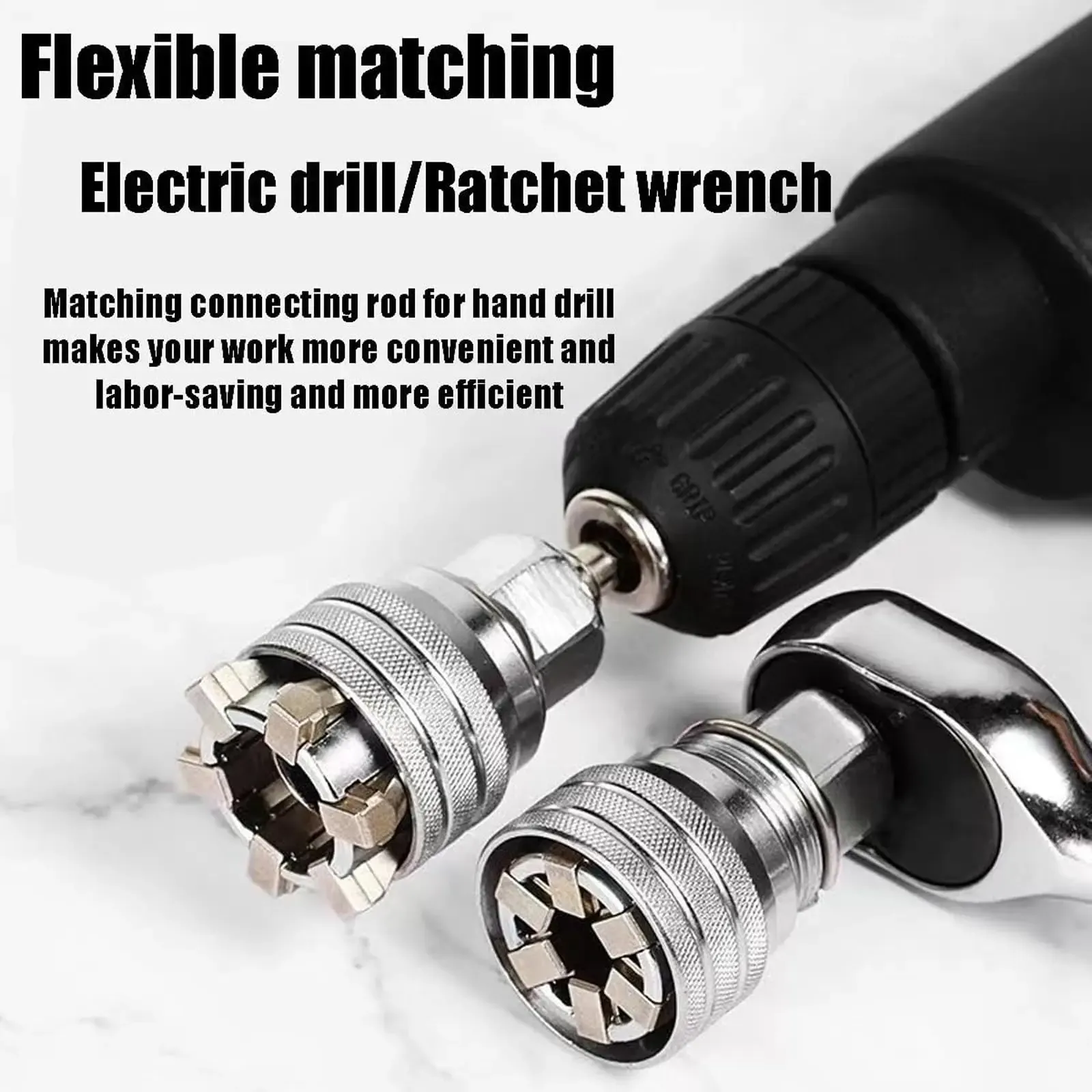 Universal Socket Wrench Tool Set with 3 8 Adapter for Drill and Ratchet