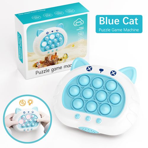 Cute Rabbit Quick Push Game Console, Pop It Fidget Toy with Light & Sound, Handheld Puzzle Game for Kids