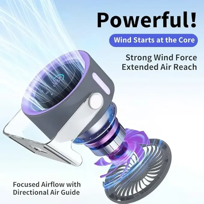 Portable Cool Air Circulation Fan with 100 Speed Digital Display, Strong Wind, Quiet Operation for Desk and Bedroom Use
