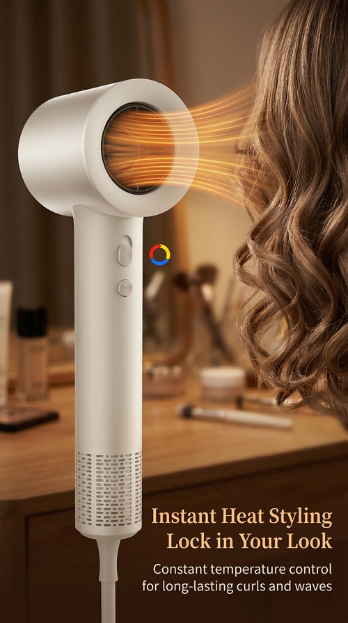Lightweight 380g High-Speed Blow Dryer | 200M Negative Ions for Smooth Hair | Factory Supply
