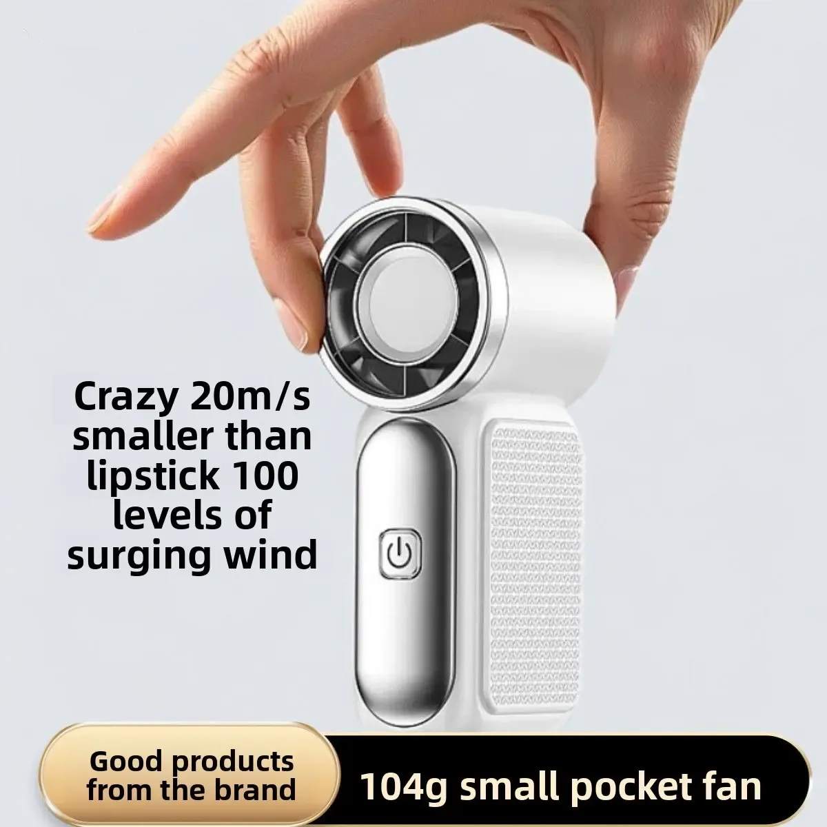 USB Rechargeable Mini Handheld Turbo Fan 100 Wind Speeds 8H Battery Life Ice Cold Wind Portable Pocket Fan for Outdoor Use