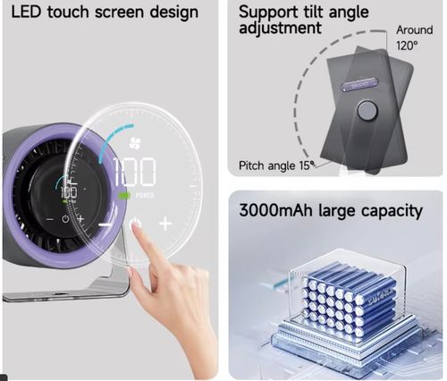 Portable Cool Air Circulation Fan with 100 Speed Digital Display, Strong Wind, Quiet Operation for Desk and Bedroom Use