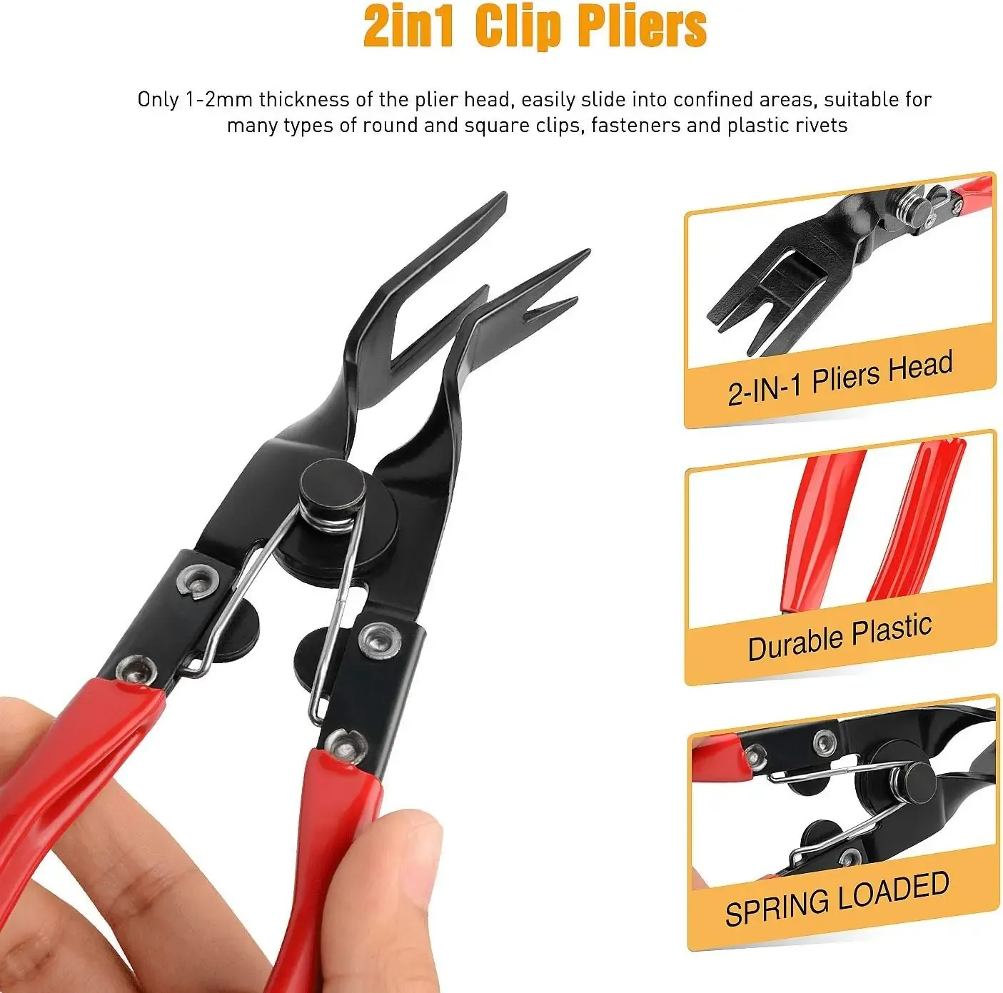 Heavy Duty Car Clip Pliers and Trim Removal Tool Set for Auto Body and Interior Fastener Removal