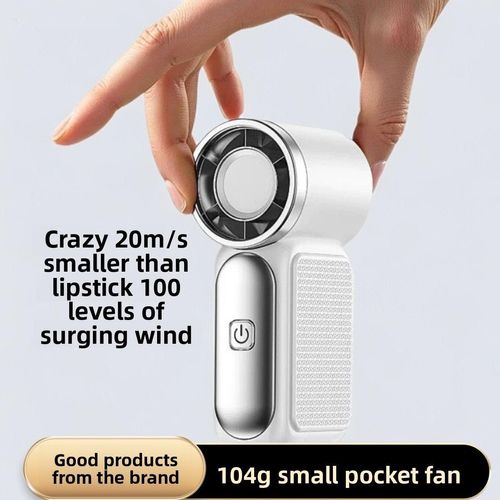 USB Rechargeable Mini Handheld Turbo Fan 100 Wind Speeds 8H Battery Life Ice Cold Wind Portable Pocket Fan for Outdoor Use