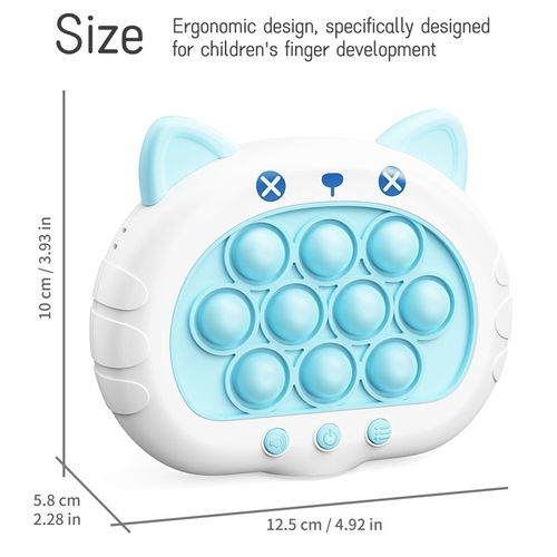 Cute Rabbit Quick Push Game Console, Pop It Fidget Toy with Light & Sound, Handheld Puzzle Game for Kids