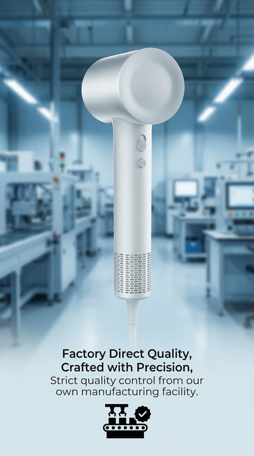 Lightweight 380g High-Speed Blow Dryer | 200M Negative Ions for Smooth Hair | Factory Supply