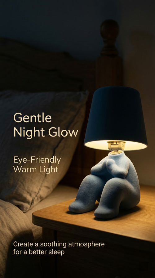 Thinker Statue Table Lamp Restaurant & Bar Desk Lamp Nordic Night Light Decor Rechargeable Touch-Activated Ambient Lamp