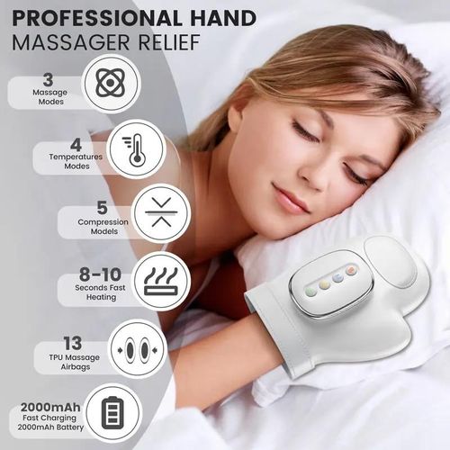 Therapeutic Hand Massager with 13 Airbags for Wrist & Palm Relief