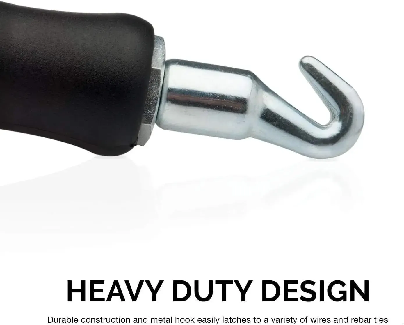 Spring Loaded Rebar Tier Hook with Ergonomic Soft Handle