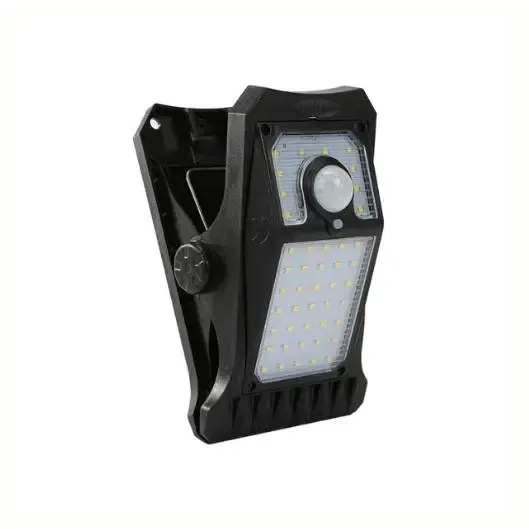 Solar Powered Motion Sensor Clip On Fence Light IP65 Waterproof Outdoor LED Security Lamp