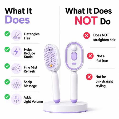 Electric Mist Detangling Brush with Self Cleaning Scalp Massager