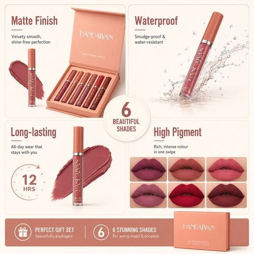 Warm-Tone Matte Lip Gloss Set — Waterproof · Pay on Delivery Ghana