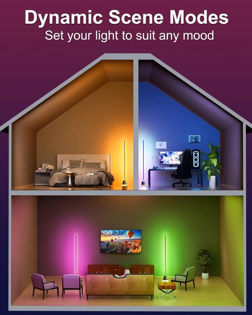 🔥FINAL 1 AT PROMO PRICE🔥GvvooHome Smart RGB Energy-Saving LED Corner Floor Lamp,172 LEDs Bright Standing Lamps for Living Room with APP and Remote,Modern Floor Lamp with Music Sync and 16 Million Colors, Ambient Lighting for Bedroom