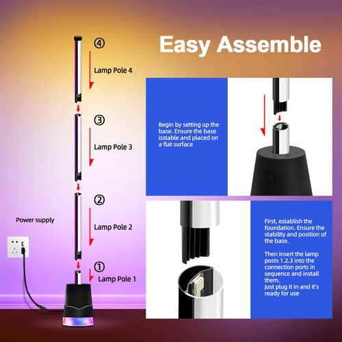 🔥FINAL 1 AT PROMO PRICE🔥GvvooHome Smart RGB Energy-Saving LED Corner Floor Lamp,172 LEDs Bright Standing Lamps for Living Room with APP and Remote,Modern Floor Lamp with Music Sync and 16 Million Colors, Ambient Lighting for Bedroom