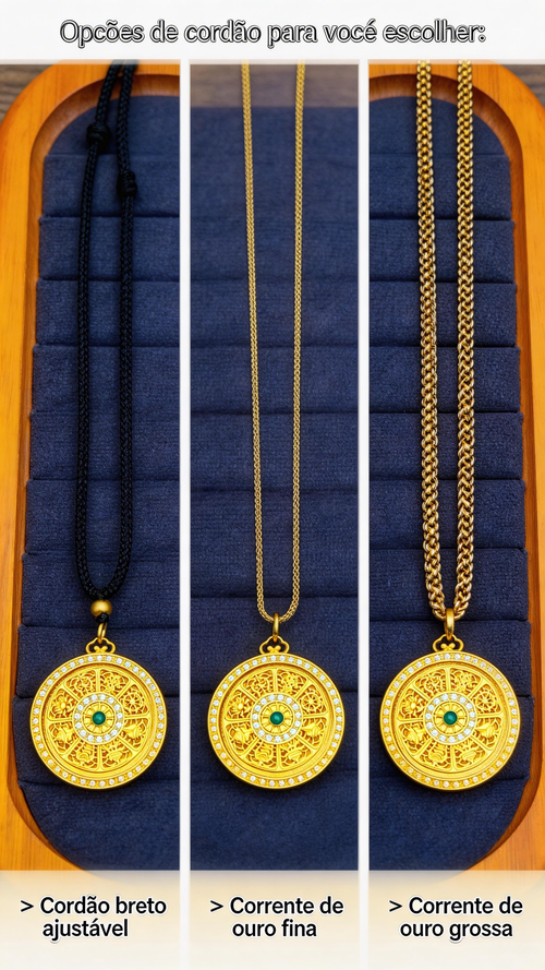 Pingente Giratório Dourado da Sorte Unissex | Apenas 35000 KZ | Entrega Grátis em Luanda, Pagamento na Entrega