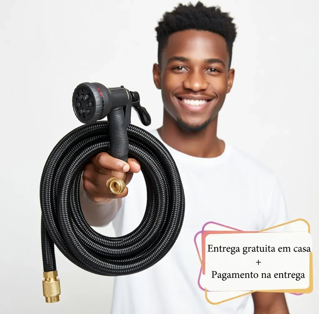 💦 Mangueira Extensível Premium — Forte, Flexível e Sem Embaraço! 🔥Ultra leve • 10 modos de jato • Conexões em latão • Ideal para casa e jardim