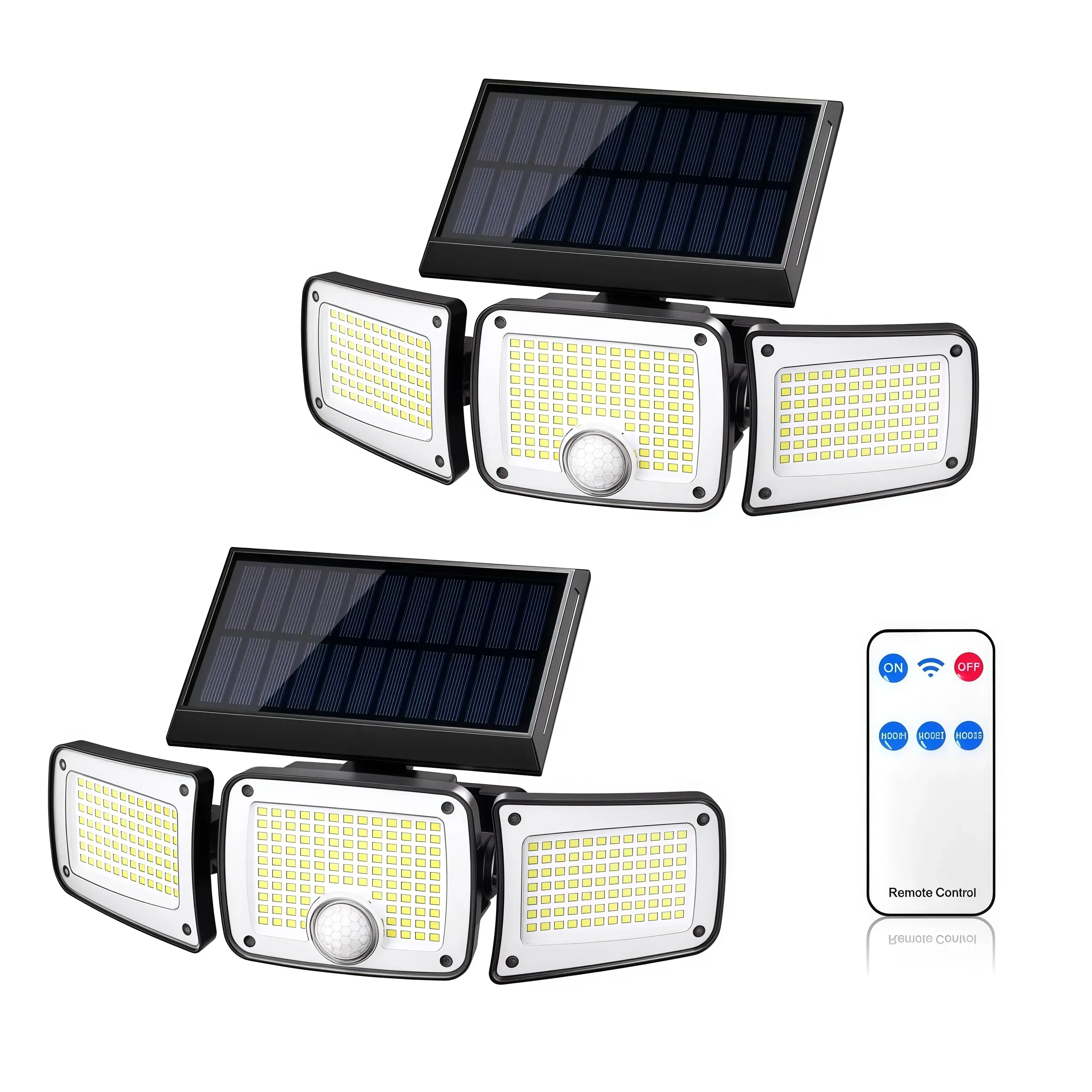 Holofote Solar Super Potente (222 LED) com Sensor e Controle - Conta de Luz 0 Kz